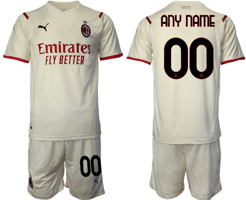 Men 2021-2022 Club AC Milan away cream customized Soccer Jersey->ac milan jersey->Soccer Club Jersey